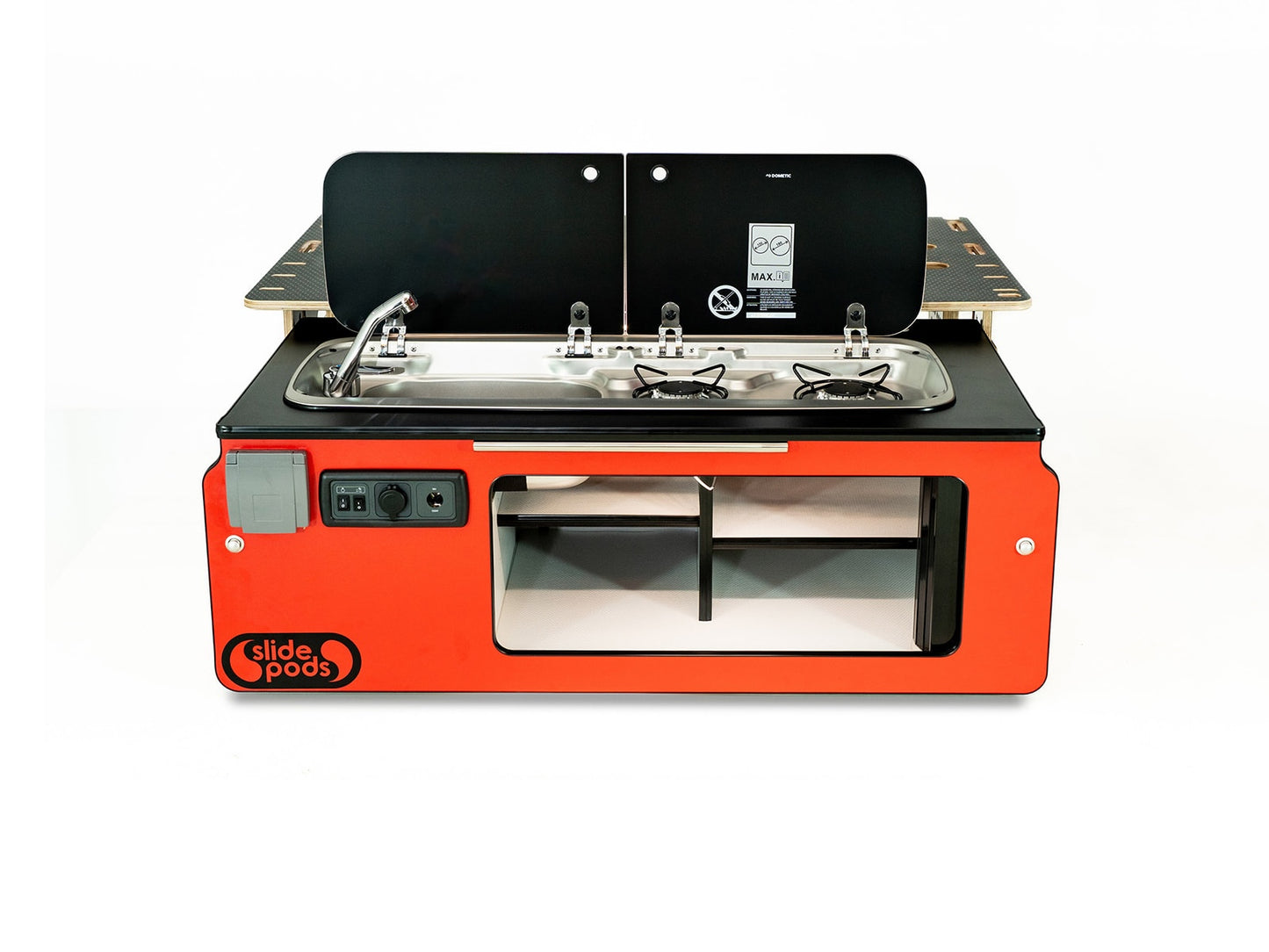Slidepod Ultra Compact (Poppy Red | Black Worktop)