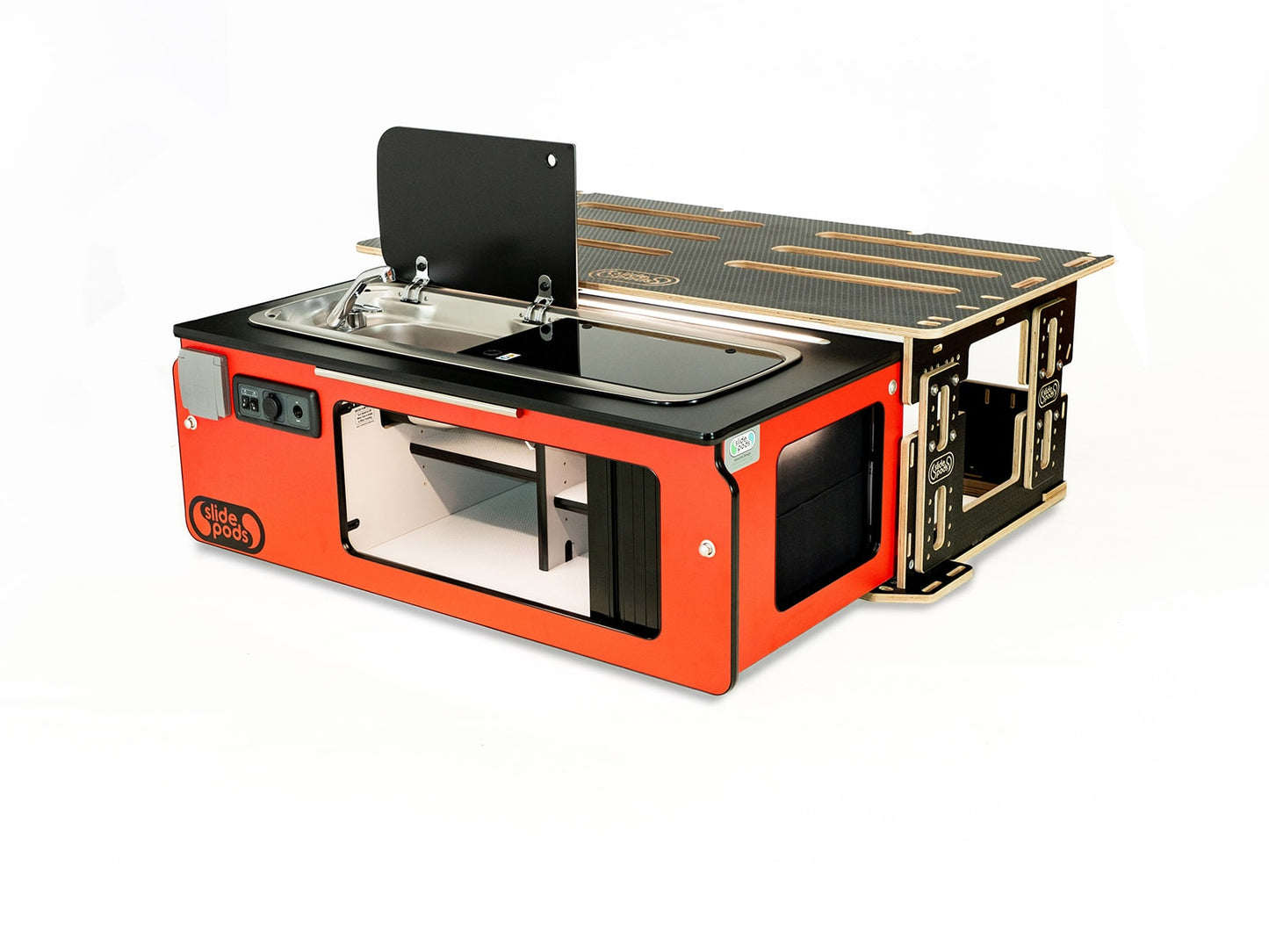 Slidepod Ultra Compact (Poppy Red | Black Worktop)