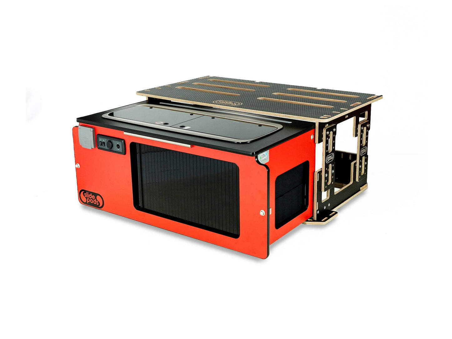 Slidepod Ultra (Poppy Red | Black Worktop)