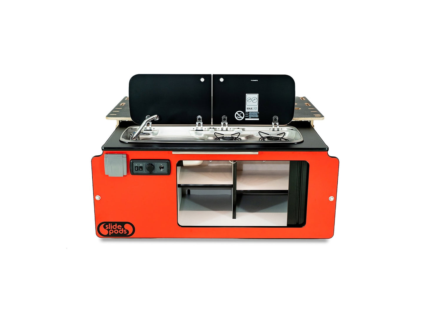 Slidepod Ultra (Poppy Red | Black Worktop)