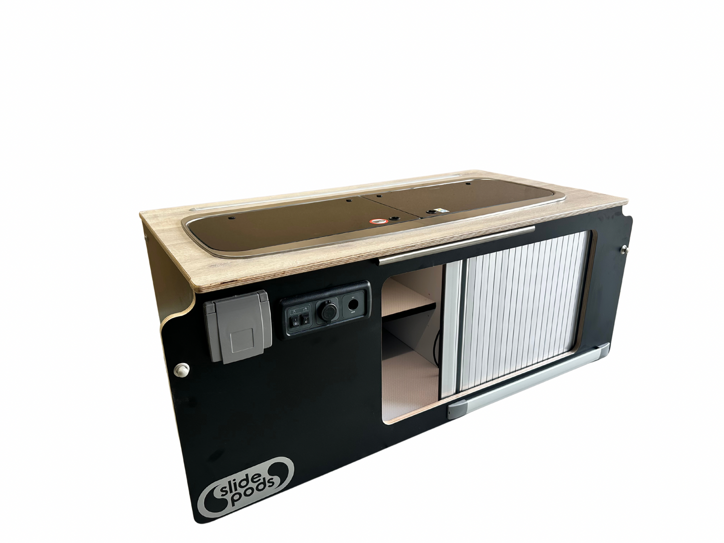 New "Gen 3" Full Spec Slidepod - Matt Black Birch / Sand Beige White River Oak
