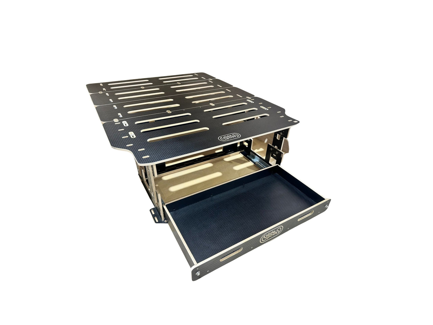 The VanFlex Bed System - Adjustable Height Bed Platform with Storage Drawer