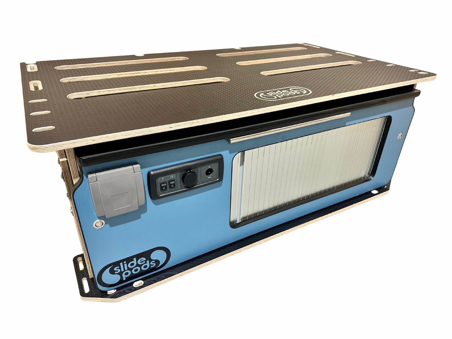 Gen 4 Ultra Compact Slidepod Full Spec - Blue with Black Worktop/ Stainless Steel Door - AVAIALBLE IN 2 WEEKS!