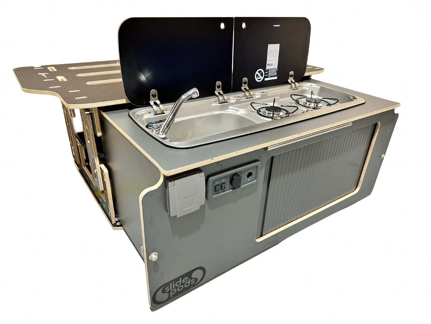 New "Gen 4" Full Spec Slidepod Ultra - Signature Range Charcoal Grey Birch with Grey Tamboor Door (Available in 2 weeks!)