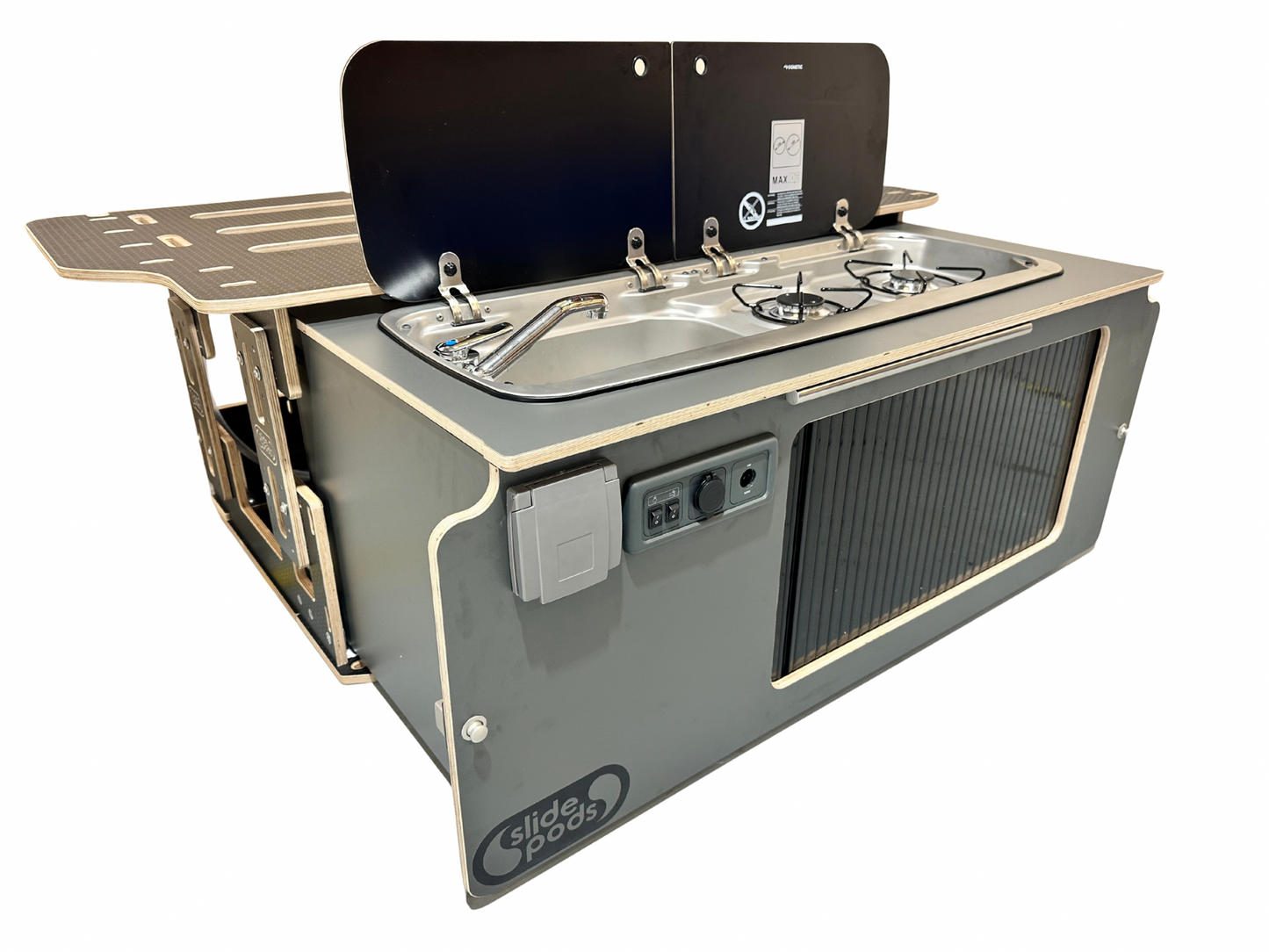 New "Gen 4" Full Spec Slidepod Ultra - Signature Range Charcoal Grey Birch with Black Tamboor Door (Available in 2 weeks!)