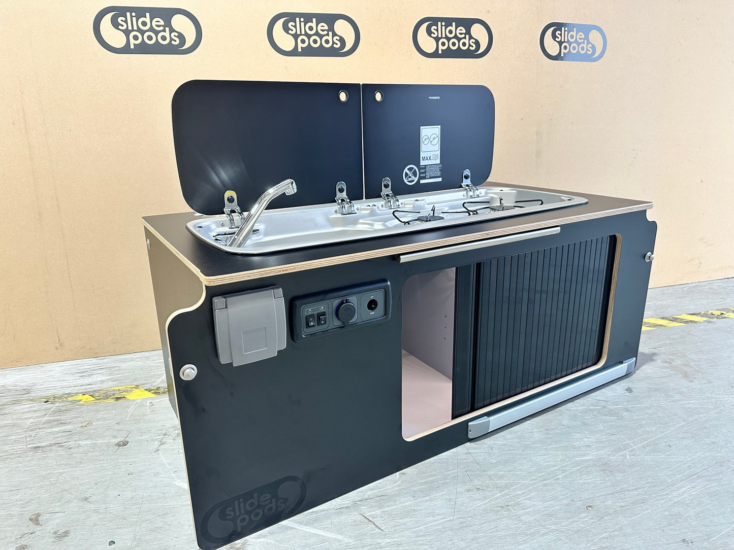 New "Gen 3" Full Spec Slidepod - Matt Black Birch + Black Tambour Door