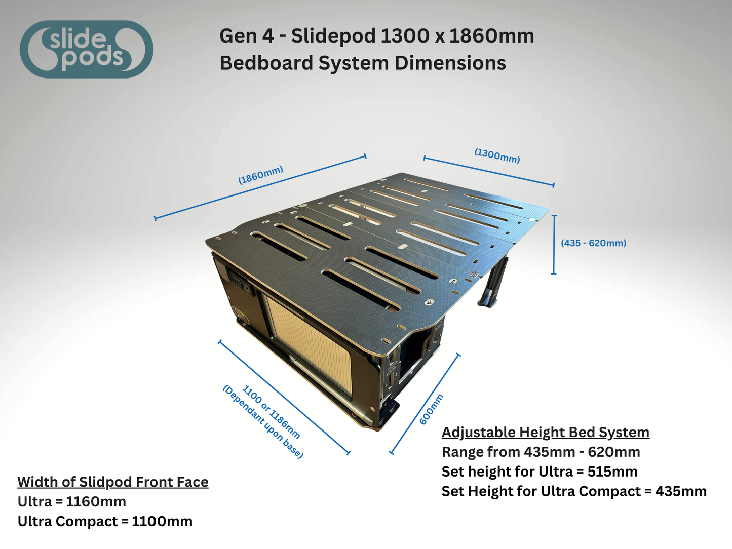 New "Gen 4" Full Spec Slidepod - Creme Gloss/ Dark Lennox Oak - AVAILABLE IN 4-6 WEEKS