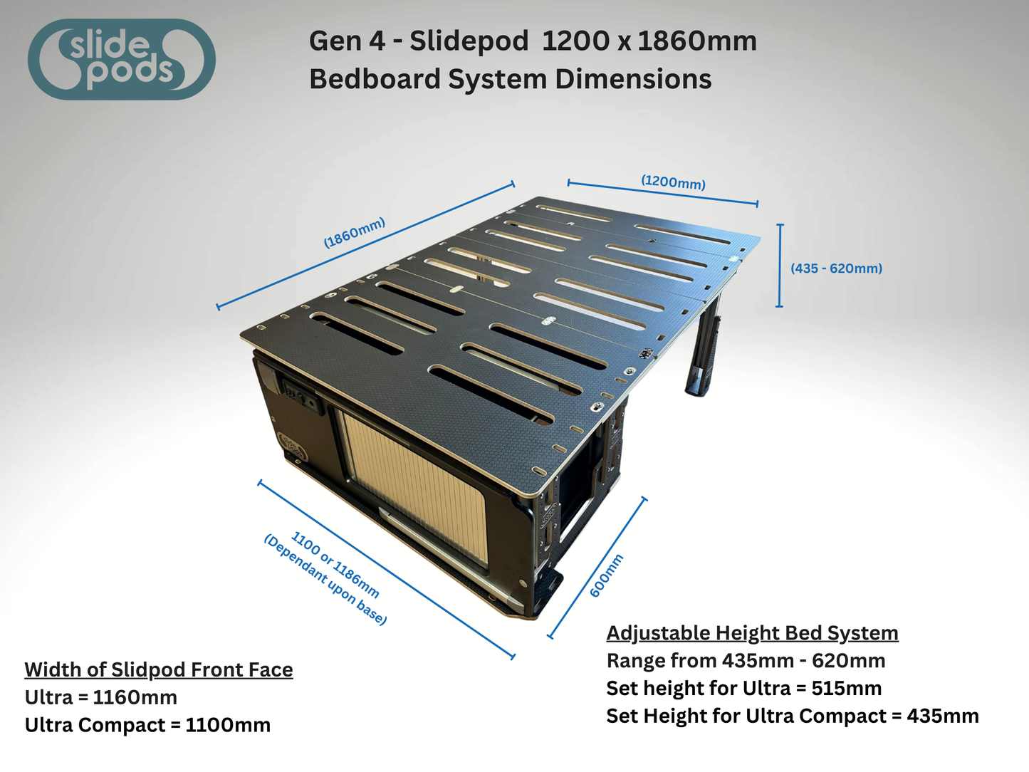 New "Gen 4" Full Spec Slidepod - Creme Gloss/ Dark Lennox Oak - AVAILABLE IN 4-6 WEEKS