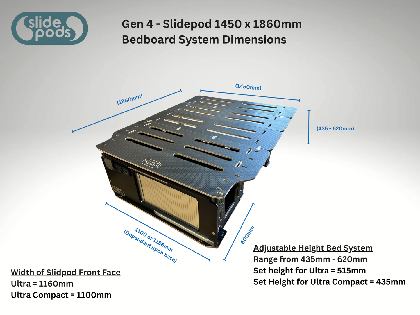 New "Gen 4" Full Spec Slidepod - Creme Gloss/ Dark Lennox Oak - AVAILABLE IN 4-6 WEEKS