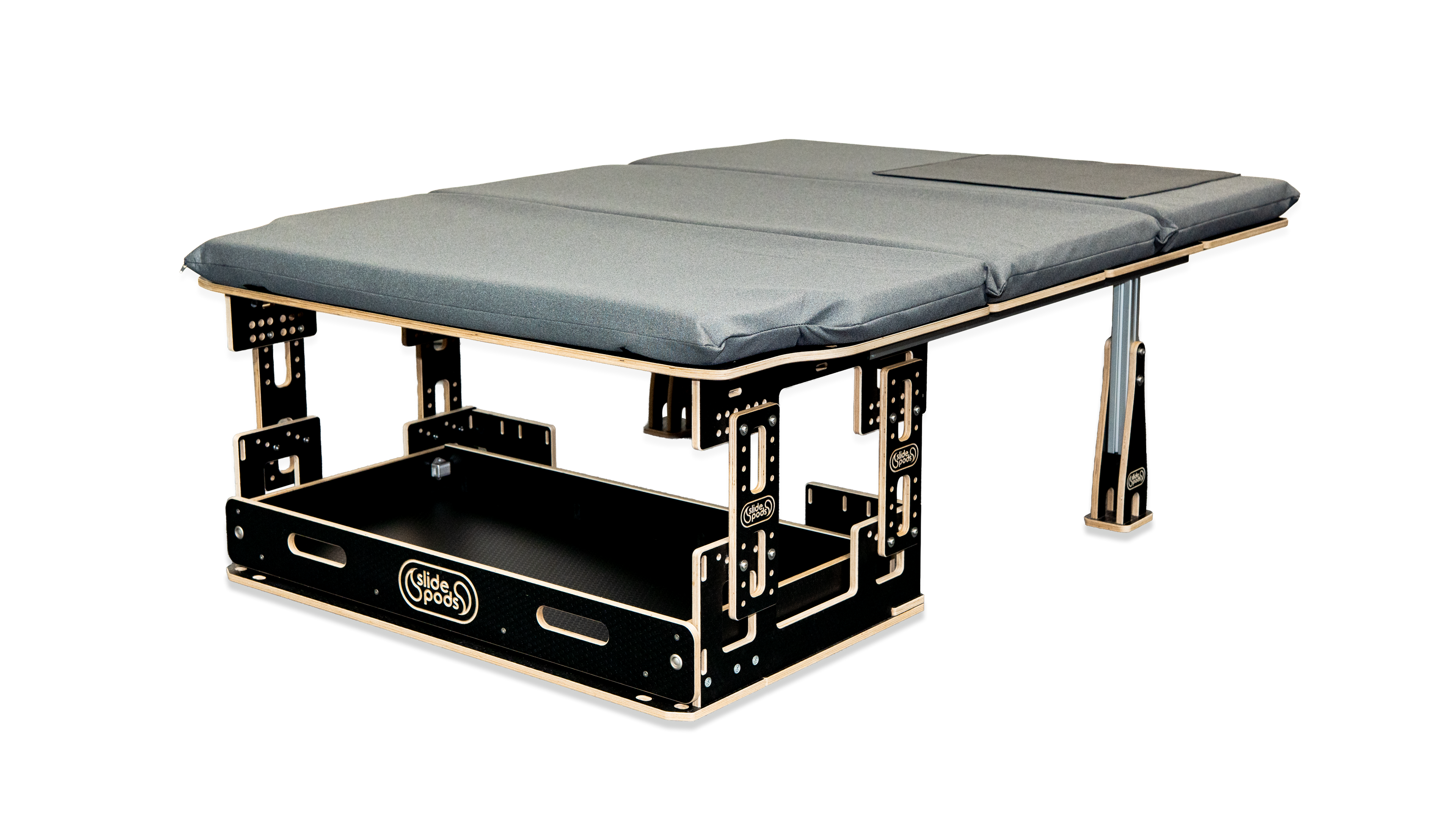 The VanFlex Bed System - Adjustable Height Bed Platform with Storage Drawer