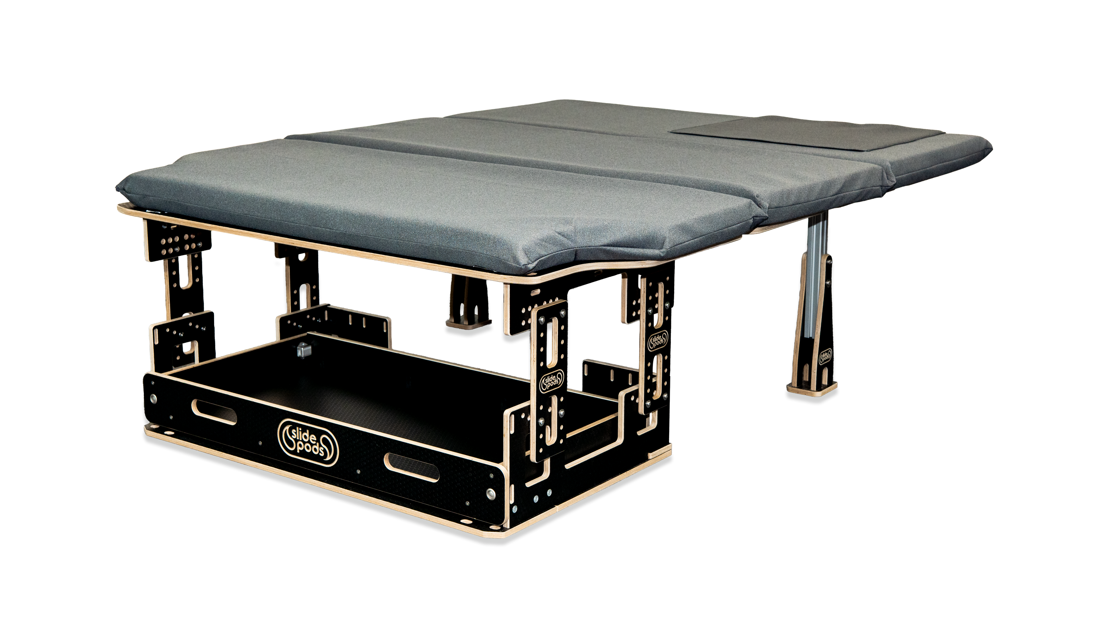 The VanFlex Bed System - Adjustable Height Bed Platform with Storage Drawer
