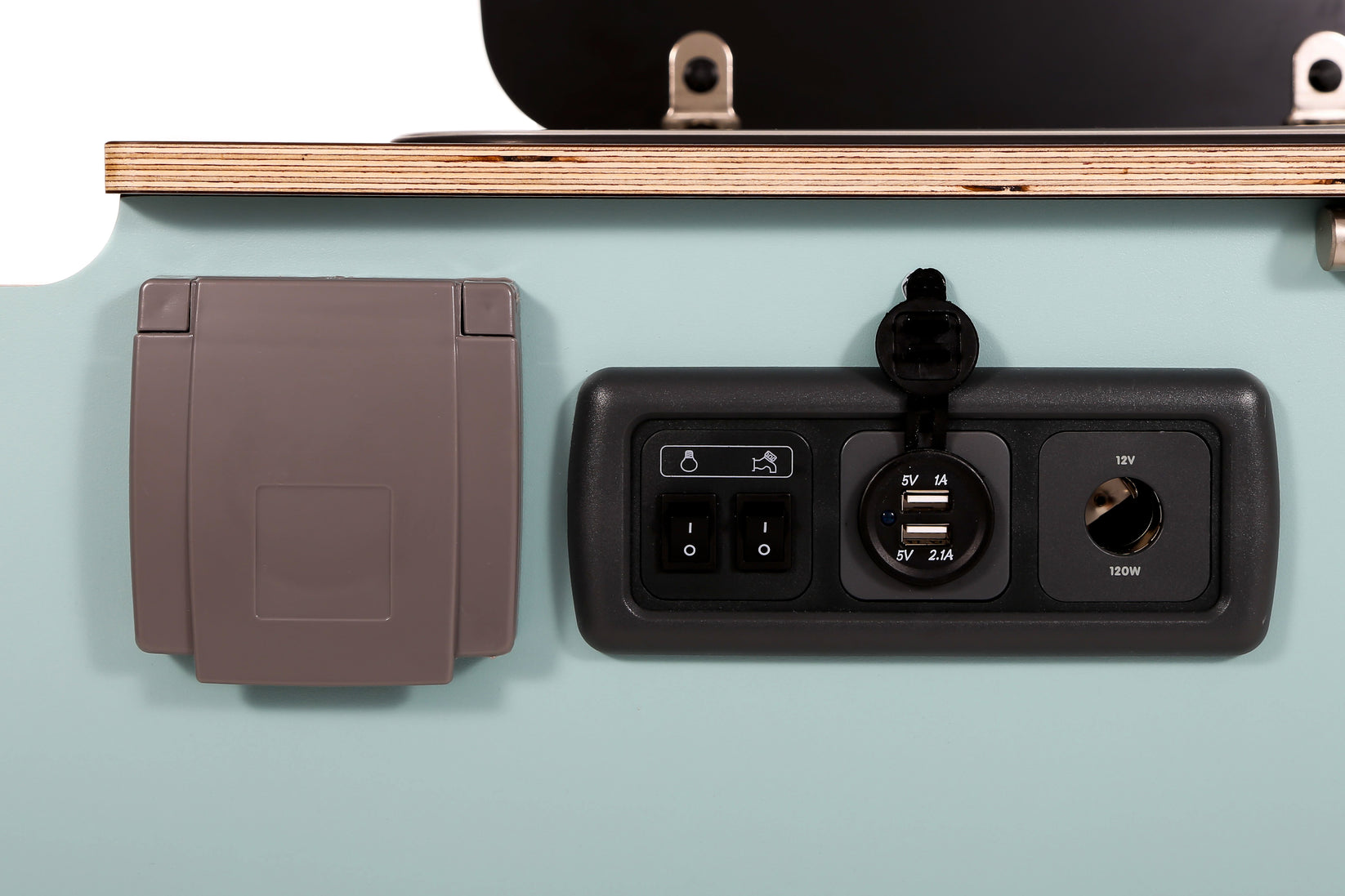 Double USB sockets for campervan Slidepods shop